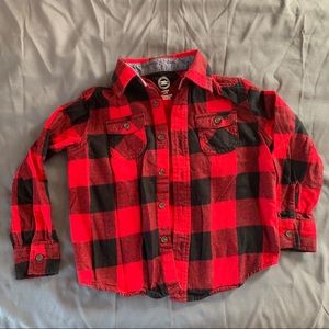 Boys buffalo check/plaid button shirt